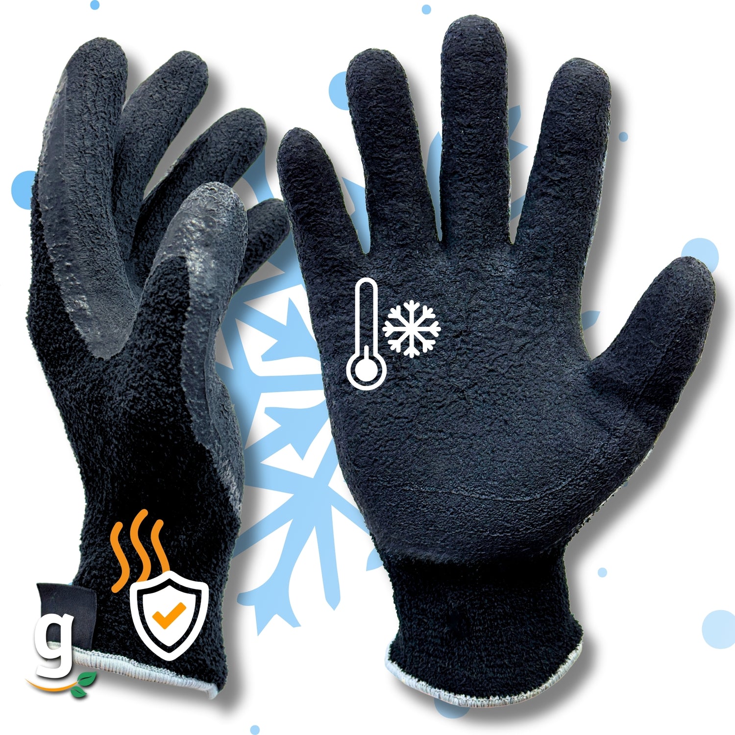 handschuhe atmungsaktiv Gardazon Arbeitshandschuhe Winter thermo Griff – Größe 9, 3 Paar