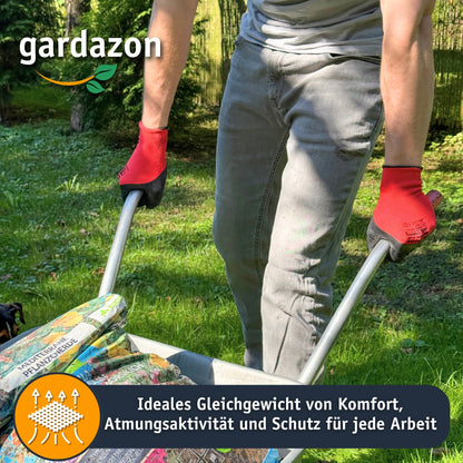 Gardazon Arbeitshandschuhe Herren perfekter Griff – Größe 9, 6 Paar – Schaum-Latexbeschichtet, Schnitt- und Reißfest, Mechaniker Handschuhe, maximalen Schutz Montagehandschuhe, Schutzhandschuhe