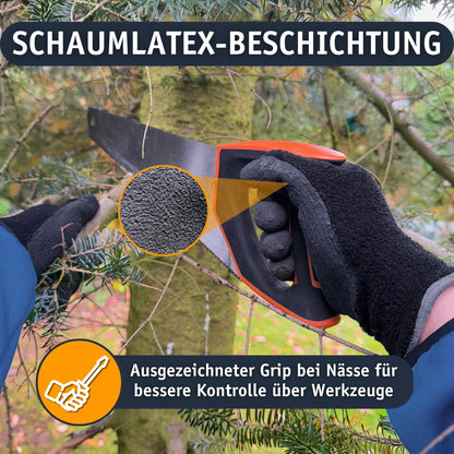 Gardazon Arbeitshandschuhe Winter thermo Griff – Größe 9, 3 Paar - Atmungsaktiv Winterarbeitshandschuhe Latexbeschichtet Schutzhandschuhe wärmeisolierend, Polyester-Frottee, höchste Kältebeständigkeit