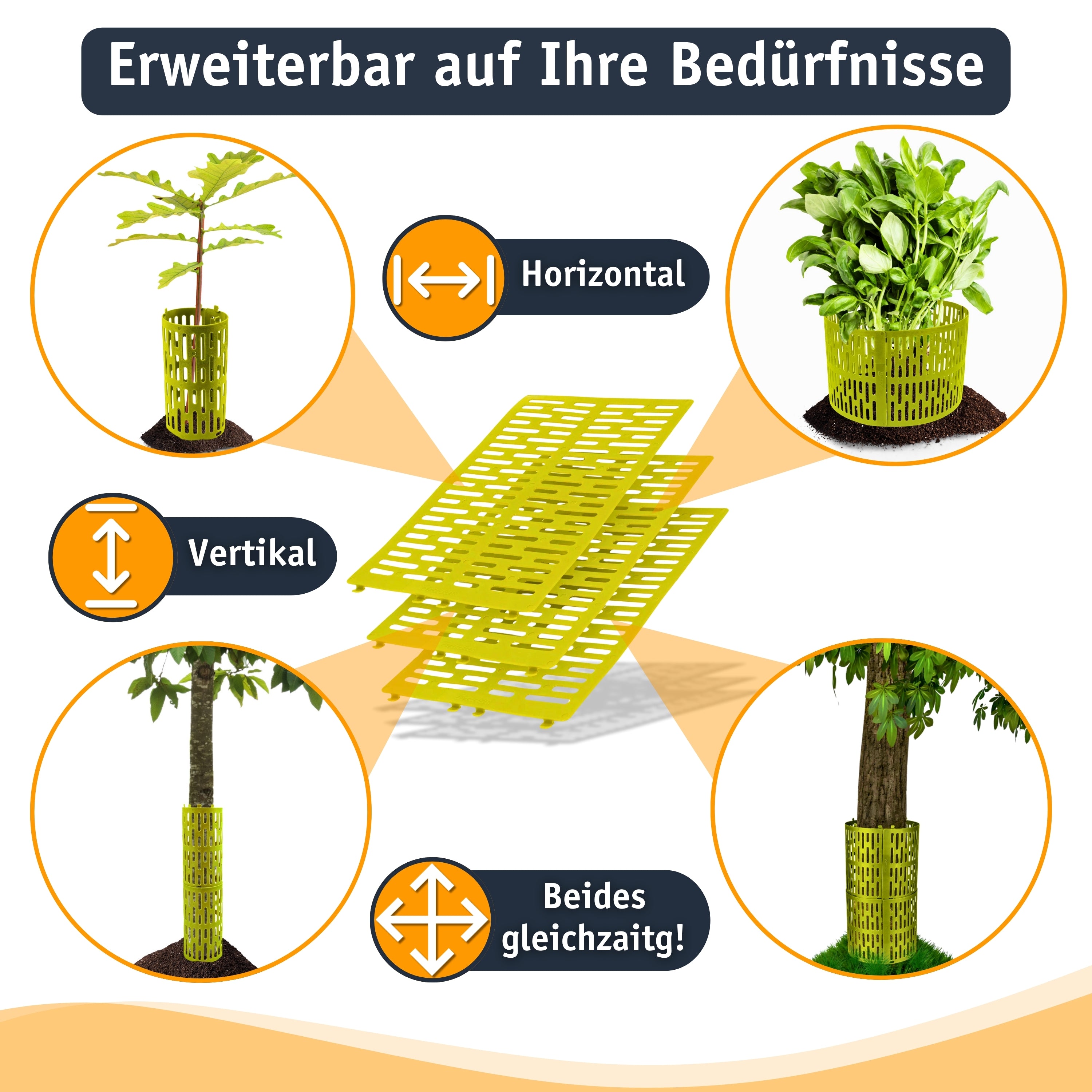 Gardazon verbesserter Baumstamm Schutz erweiterbar Baumschutz Wilderbiss und Mähroboter - 12 Stück (20 x 33cm) Stammschutz, Verbissschutz - erweiterbarer Baummanschette vor Nagetieren, UV-Beständiger