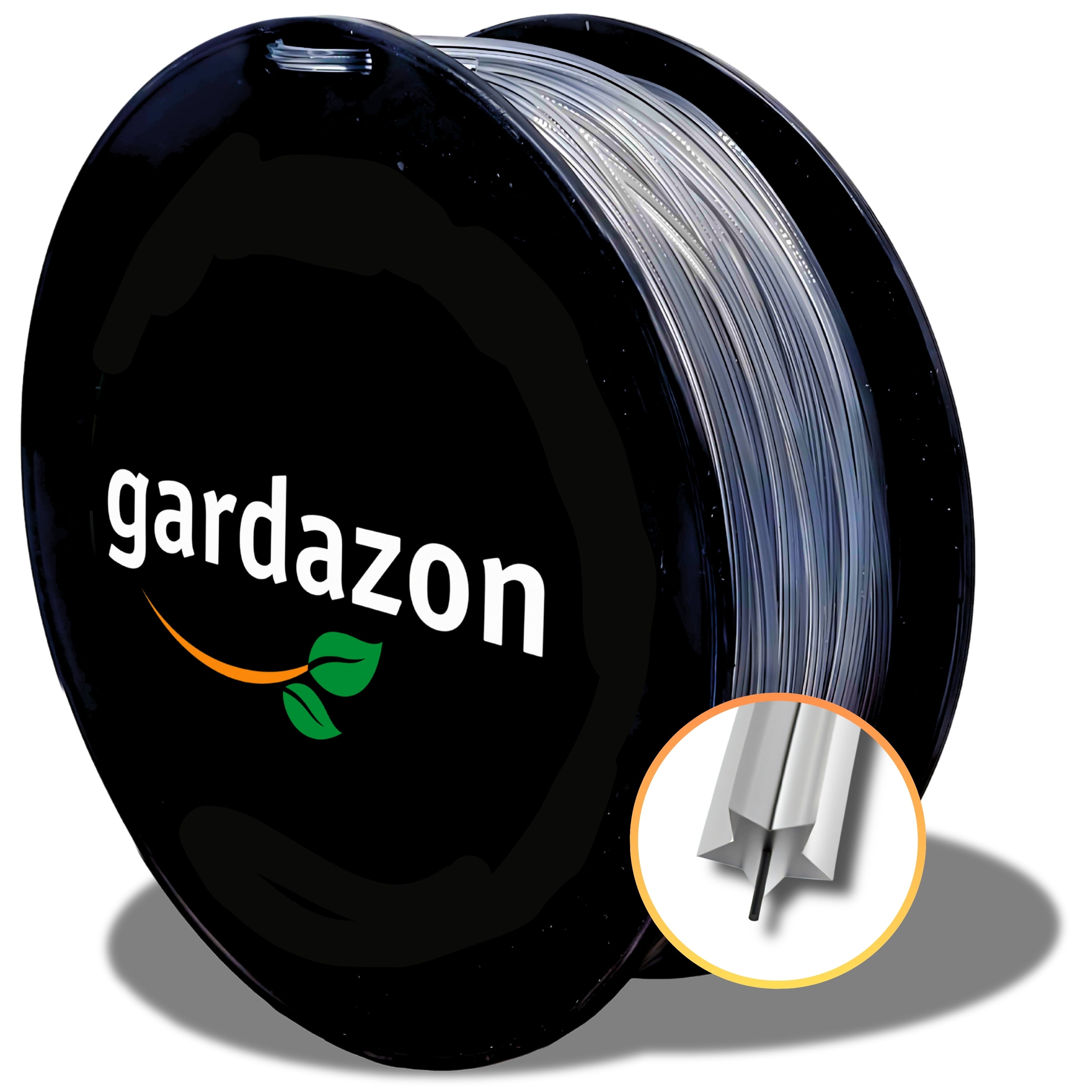 Gardazon Trimmerfaden mit Verstärkung - 2mm x 100 m Vorsicht - extrem scharf - (Sternprofil) Freischneider Faden Universell - Mähfaden für Motorsense - Ersatzfaden für Rasentrimmer - Nylonfaden